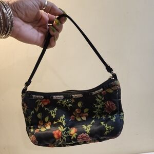 LESPORTSAC Floral Black Mini Shoulder Bag